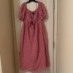 Eloquii Pink Eyelet Maxi Dress
